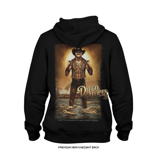 Diego Lopes UFC 325 'Crocodile Lopes' Heavyweight Hoodie (Black) — back