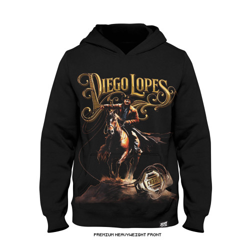 Diego Lopes UFC 325 'World Tour' Heavyweight Hoodie (Black) — front