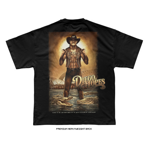 Diego Lopes UFC 325 'Crocodile Lopes' Tee (Black) — back