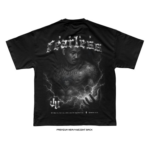 Joshua Van 'Born Fearless Photo' Tee (Black) — back