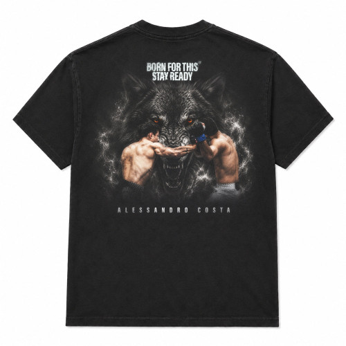 Alessandro Costa 'STAY READY' Fight Capsule Tee (Vintage Black) — back
