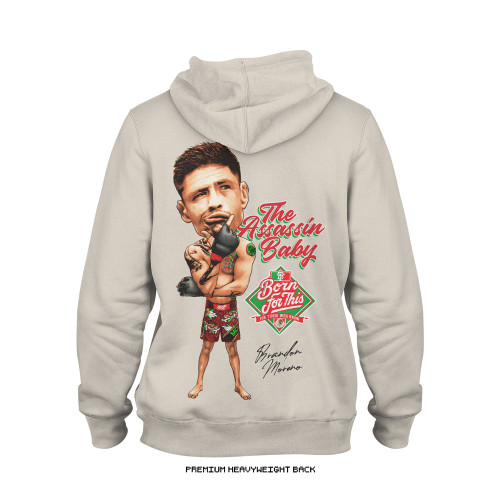 Brandon Moreno 'AB Bobble Head' Premium Hoodie (Natural) — back