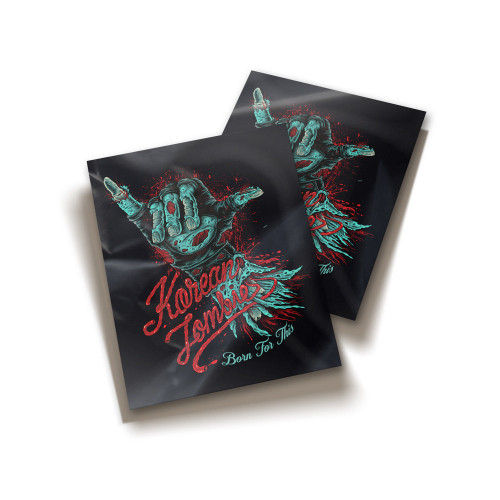 The Korean Zombie 'ZOMBIE SHAKA' Weatherproof Sticker (Black) — front