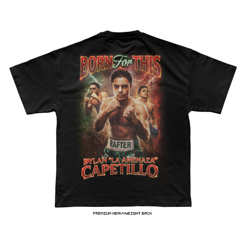 Dylan Capetillo ORIGINAL CINCO DE MAYO tee (Black) — Premium Heavyweight, back