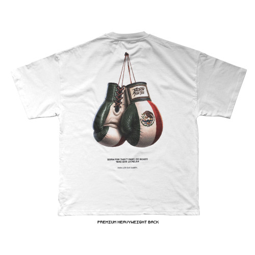 Dept. de Boxeo Mexico Boxing tee (White) — Premium Heavyweight, back