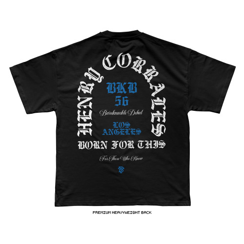 Henry Corrales 'BKB 56 Los Angeles' Premium Heavyweight Tee (Black) — BACK