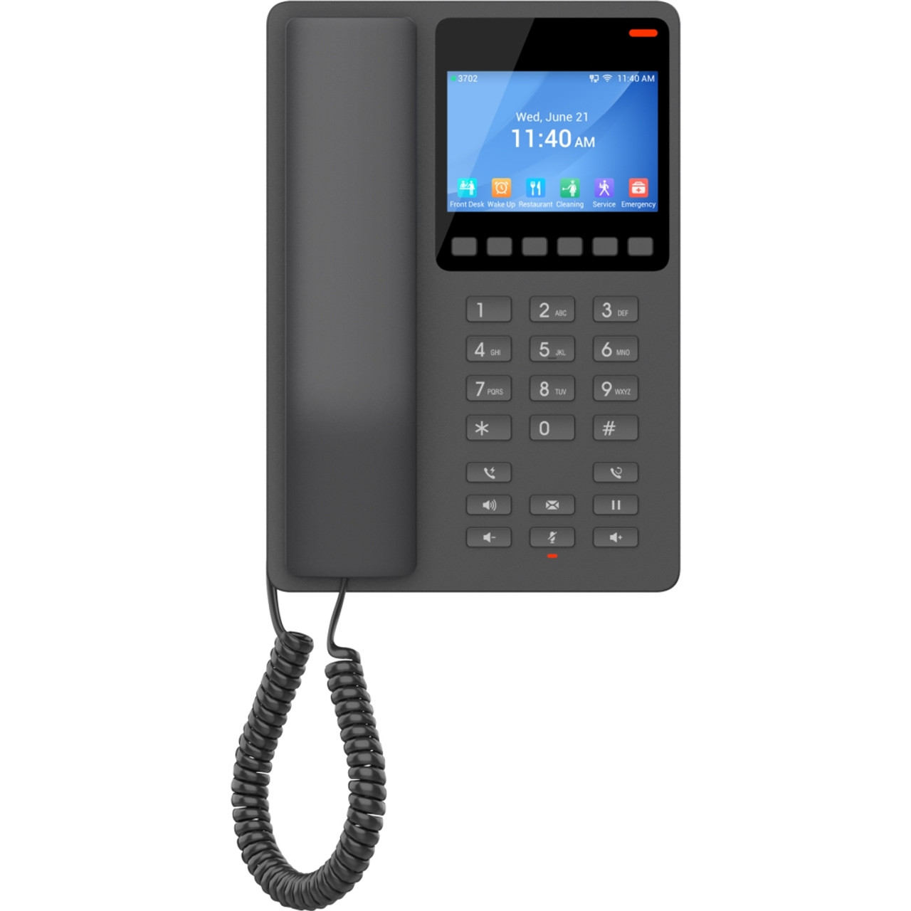 Grandstream Network GHP631 Compact Hotel Phone w/Color LCD Black