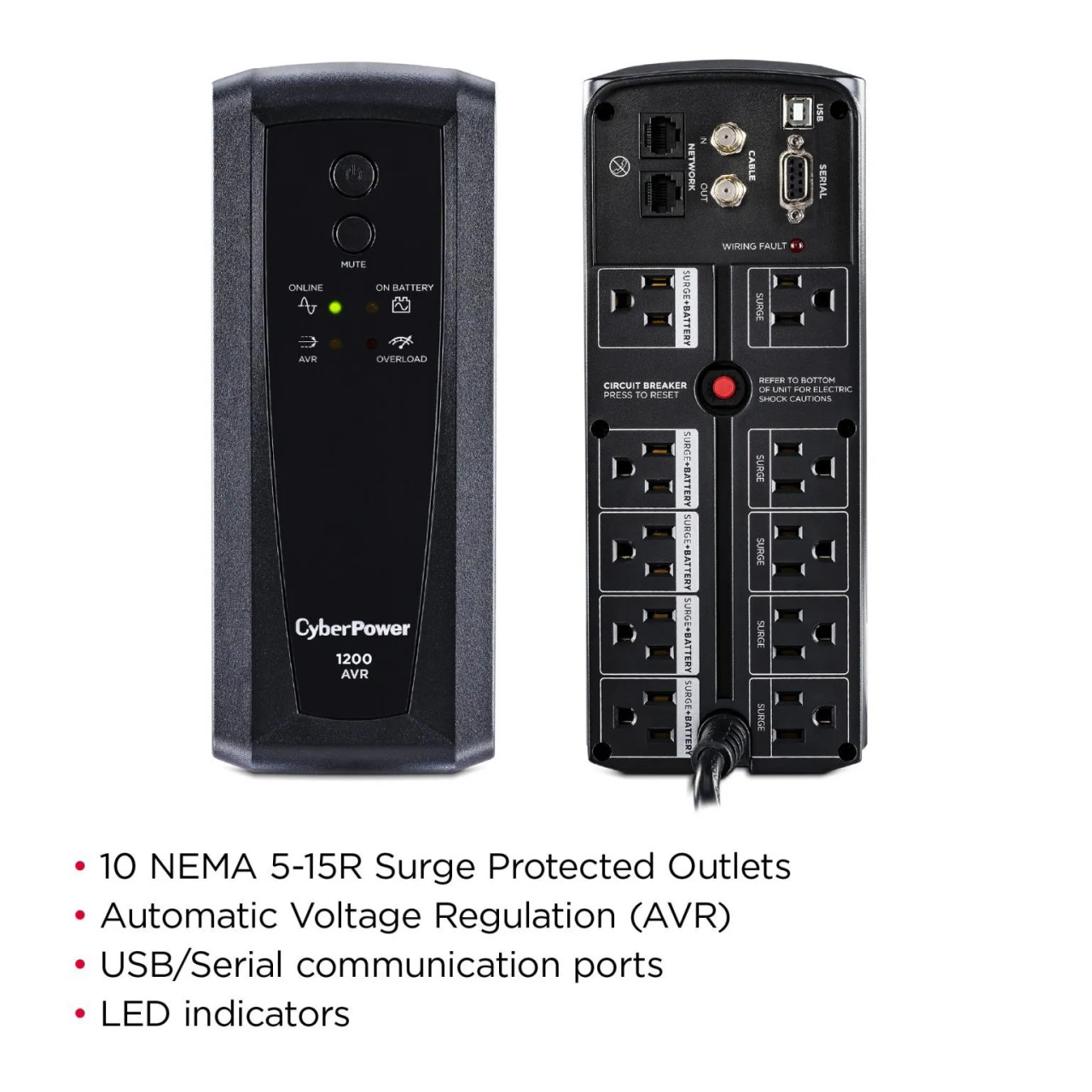 CyberPower CP1200AVR Voltage Regulator | Power Conditioner