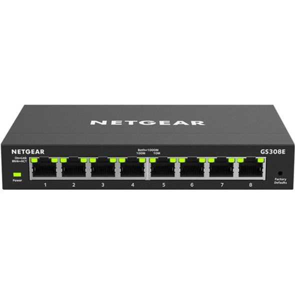 Netgear GS308E Ethernet Switch - 8 Ports - Manageable - 2 Layer Supported - Twisted Pair - 3 Year Limited Warranty MANAGED PLUS SWITCH