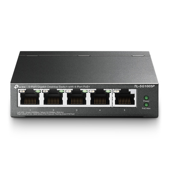 TP-Link TL-SG1005P 5-Port Gigabit Desktop Switch with 4-Port PoE+