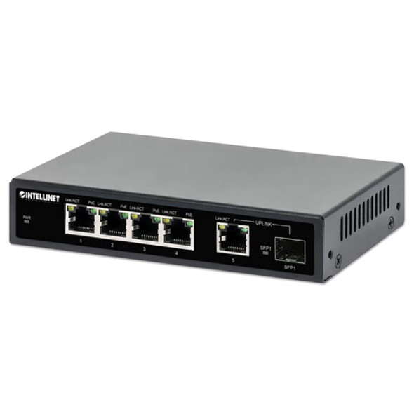 intellinet 5-Port Gigabit Ethernet PoE+ Switch with SFP Port