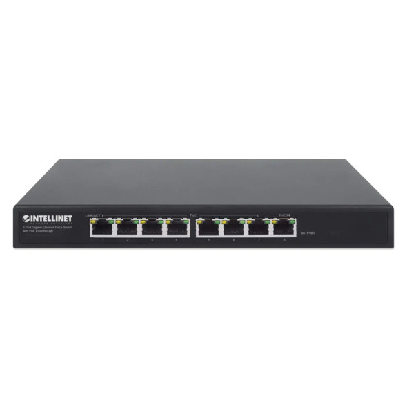 Intellinet PoE-Powered 8-Port Gigabit Ethernet PoE+ Switch with PoE Passthrough