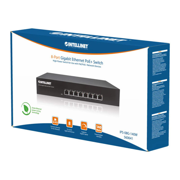 Intellinet 8-Port Gigabit Ethernet PoE + Switch