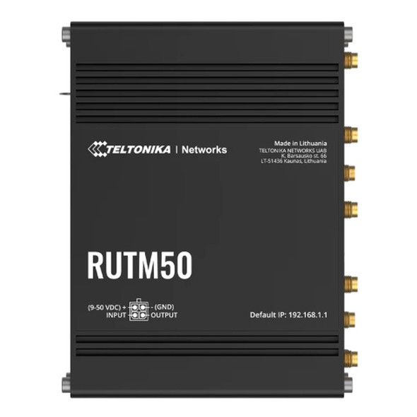 Teltonika RUTM50000000 RUTM50 Industrial 5G Cellular Router (Dual SIM, Gigabit Ethernet)