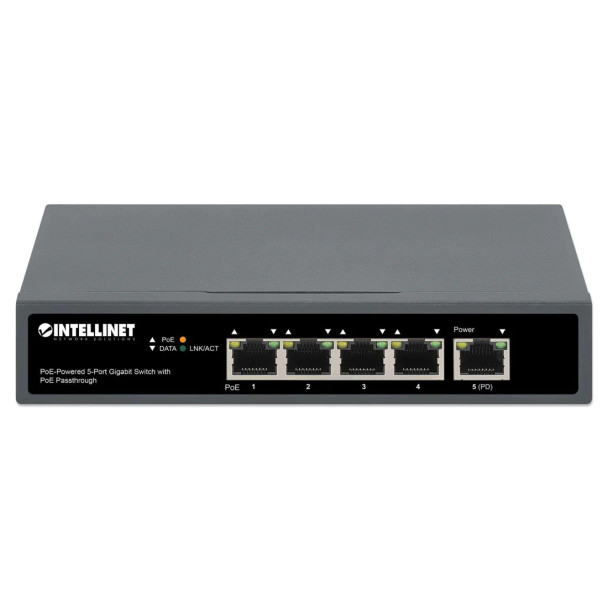 Intellinet PoE-Powered 5-Port Gigabit Switch with PoE Passthrough