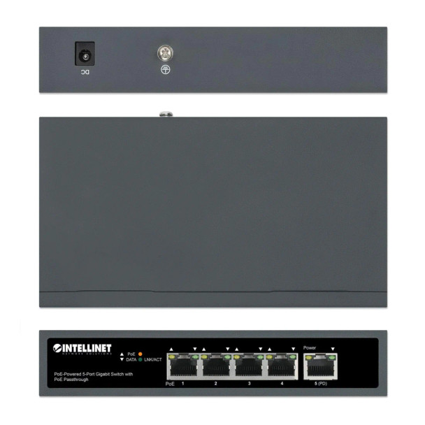 Intellinet PoE-Powered 5-Port Gigabit Switch with PoE Passthrough