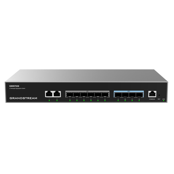 GRANDSTREAM NETWORKS GWN7830 AGGREGATION SWITCH 6XSFP 4XSFP+ 2XGIGE