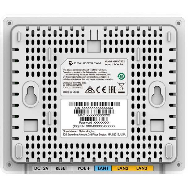 Grandstream Networks GWN7603 2x2 MIMO 802.11ac Wave-2 Wireless AP w/Switch