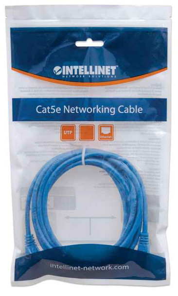 Intellinet Cat6 U/UTP Network Patch Cable, 0.3 m (1 ft.), Blue