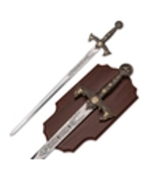 BLADESUSA - KNIGHTS OF TEMPLAR - MEDIEVAL SWORD WITH DISPLAY PLAQUE - C-94