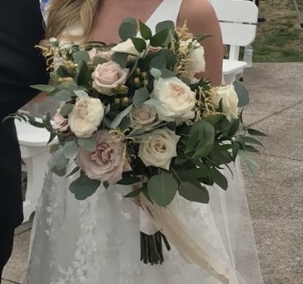 Blush, White, and Green Bouquet