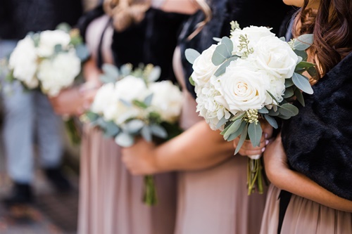 White and Eucalyptus Bouquets