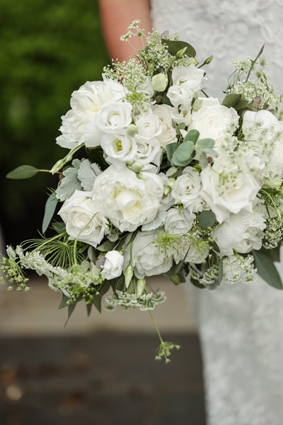 All White Bridal Bouquet