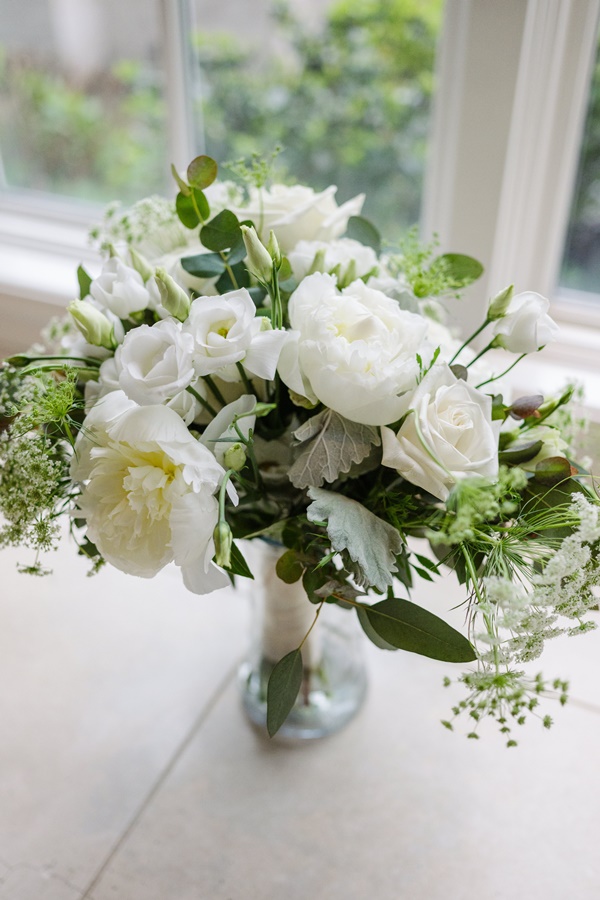 All White Bridal Bouquet