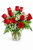Dozen Short Stem Red Roses with Babies Breath