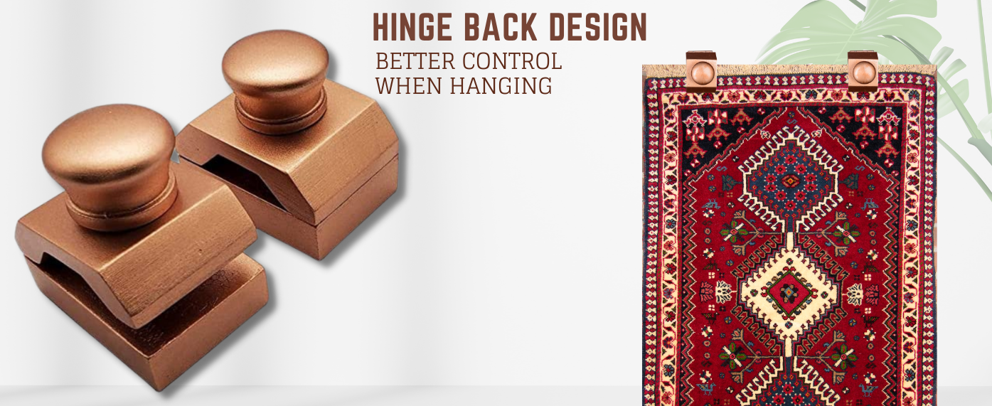Hinge Back Wooden Hanging Clamps 2 Pcs Tapestry Rug Quilt Hangers