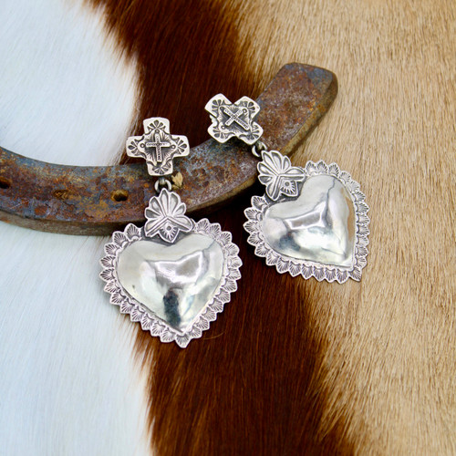 Cross Heart Earrings