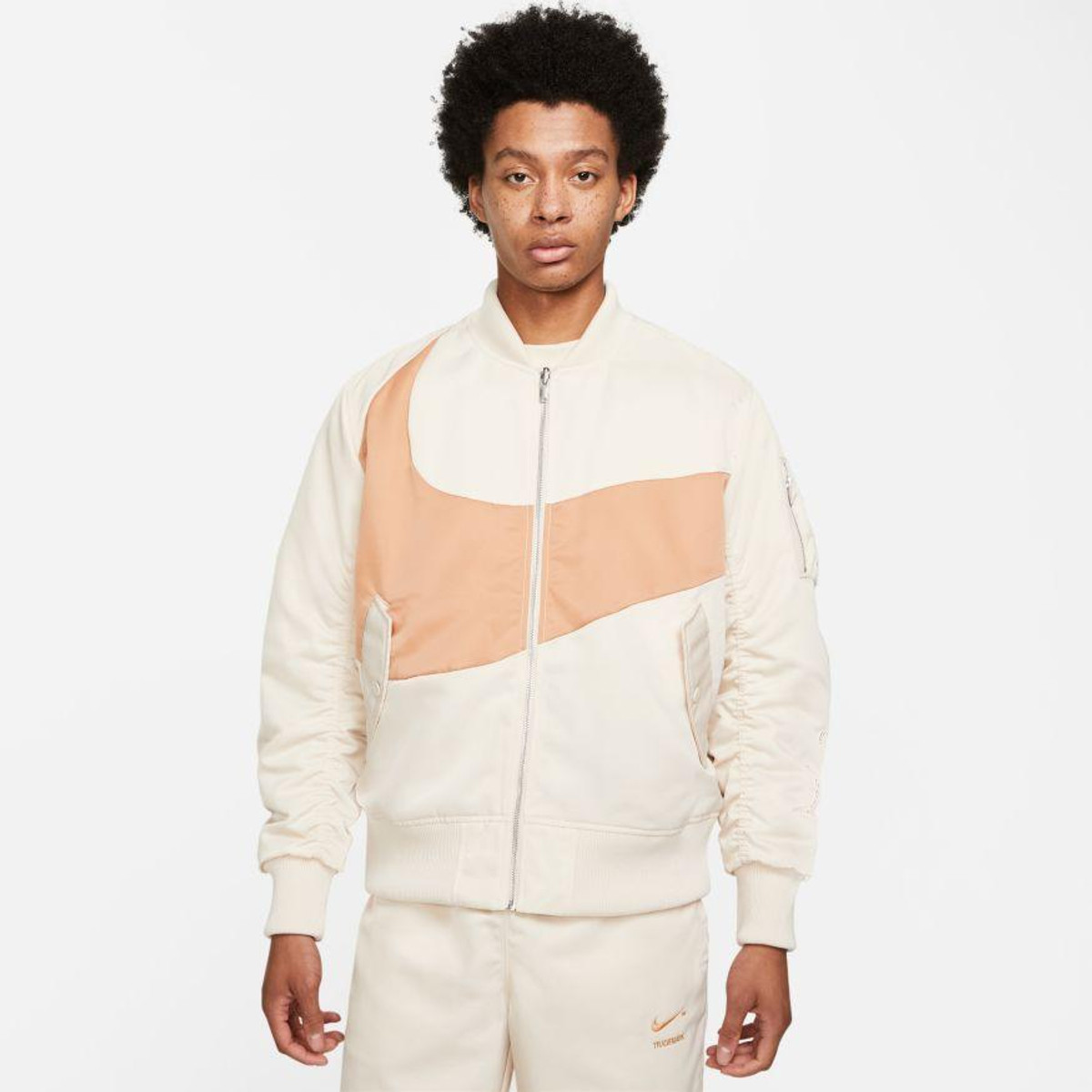 Nike Swoosh Synthetic-Fill Bomber Pearl White Light Cognac - SNEAKER HUB