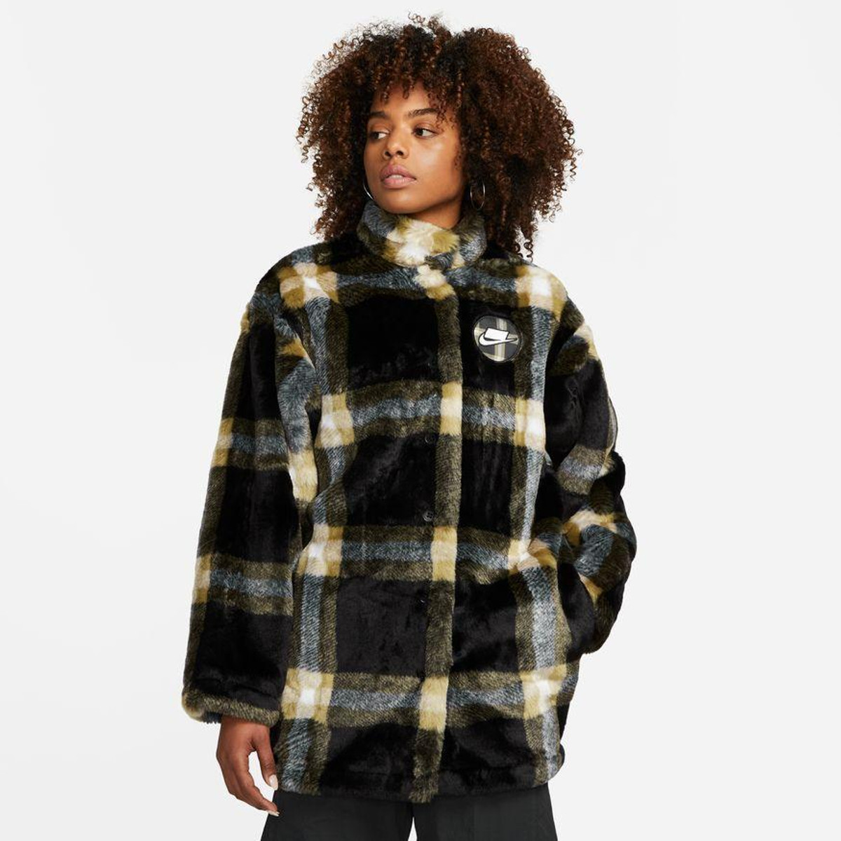 nike faux fur jacket