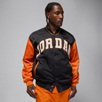 Jordan Brooklyn Men's Collegiate Varsity Jacket BLACK/STARFISH Jordan Brooklyn Men's Collegiate Varsity Jacket BLACK/STARFISH