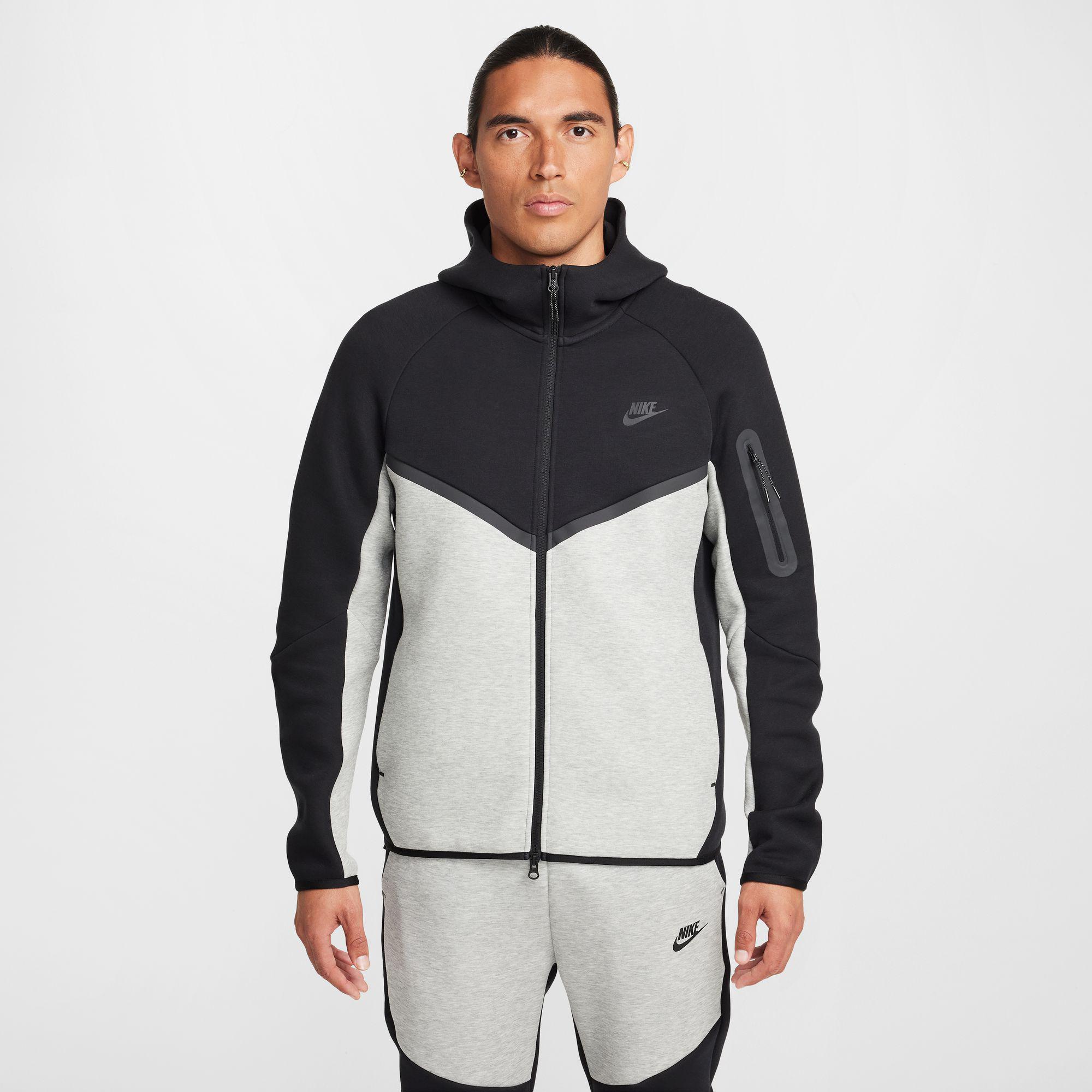 Nike Tech Men's Full-Zip Windrunner Hoodie BLACK/GREY