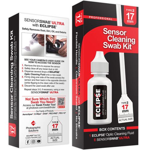 Photographic Solutions Sensor Cleaning Swab Kit (17mm Swab, Eclipse Solution)