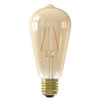 Calex LED Full Glass Long Filament Rustik Lamp 240V 2W E27 ST64 Gold 2100K