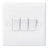 BG Nexus Moulded White Round Edge 10A 3 Gang 2 Way Switch