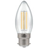 LED Filament Candle 5W (40W eqv.) B22d Clear 4000K Dimmable Crompton