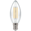 LED Filament Candle 5W (40W eqv.) B15d Clear 4000K Dimmable Crompton