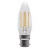 LED Filament Candle 3.3W (40W eqv.) BC Clear 2700K BEL