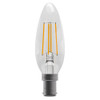 LED Filament Candle 3.3W (40W eqv.) SBC Clear 2700K Dimmable