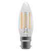 LED Filament Candle 3.3W (40W eqv.) BC Clear 4000K Dimmable