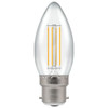 LED Filament Candle 4.2W (40W eq.) BC Clear 4000K Dimmable Crompton