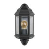 Retro Vintage Half Lantern Black IP54 with PIR (no lamp included)