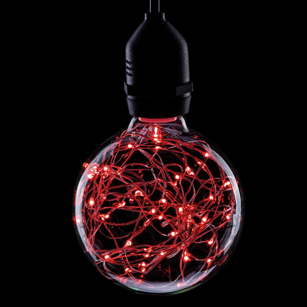 Prolite LED Filament 95mm Globe 1.7W 240V ES Cap Red Twinkle Star Effect