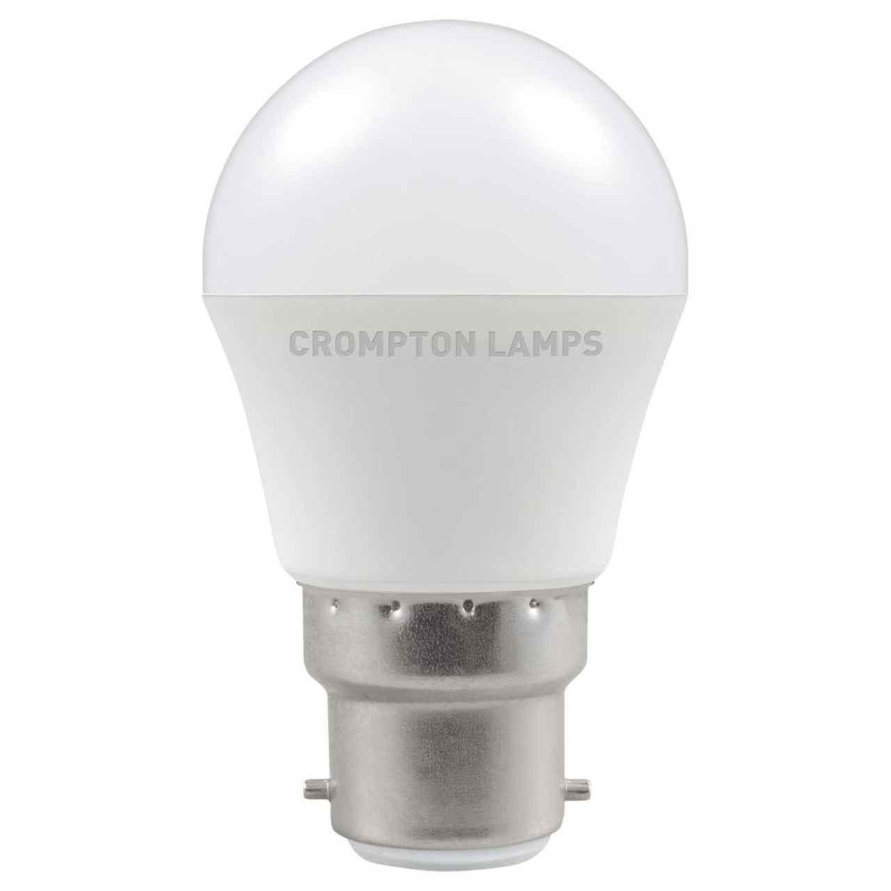 Crompton LED 45mm Round Thermal Plastic 5.5W B22d Very Warm White Opal