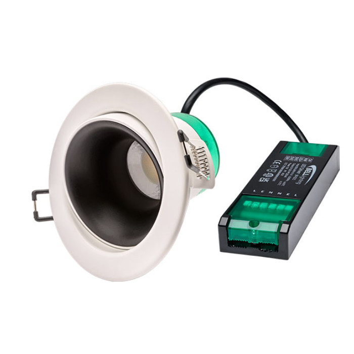 7W Firestay LED Downlight Anti Glare 4Way CCT Black Centre Tilt Dimmable