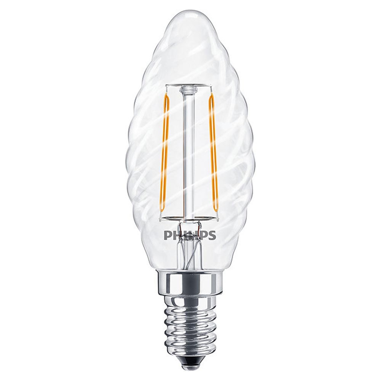 Philips Twisted LED Candle 2W (25W) SES Clear Very Warm White