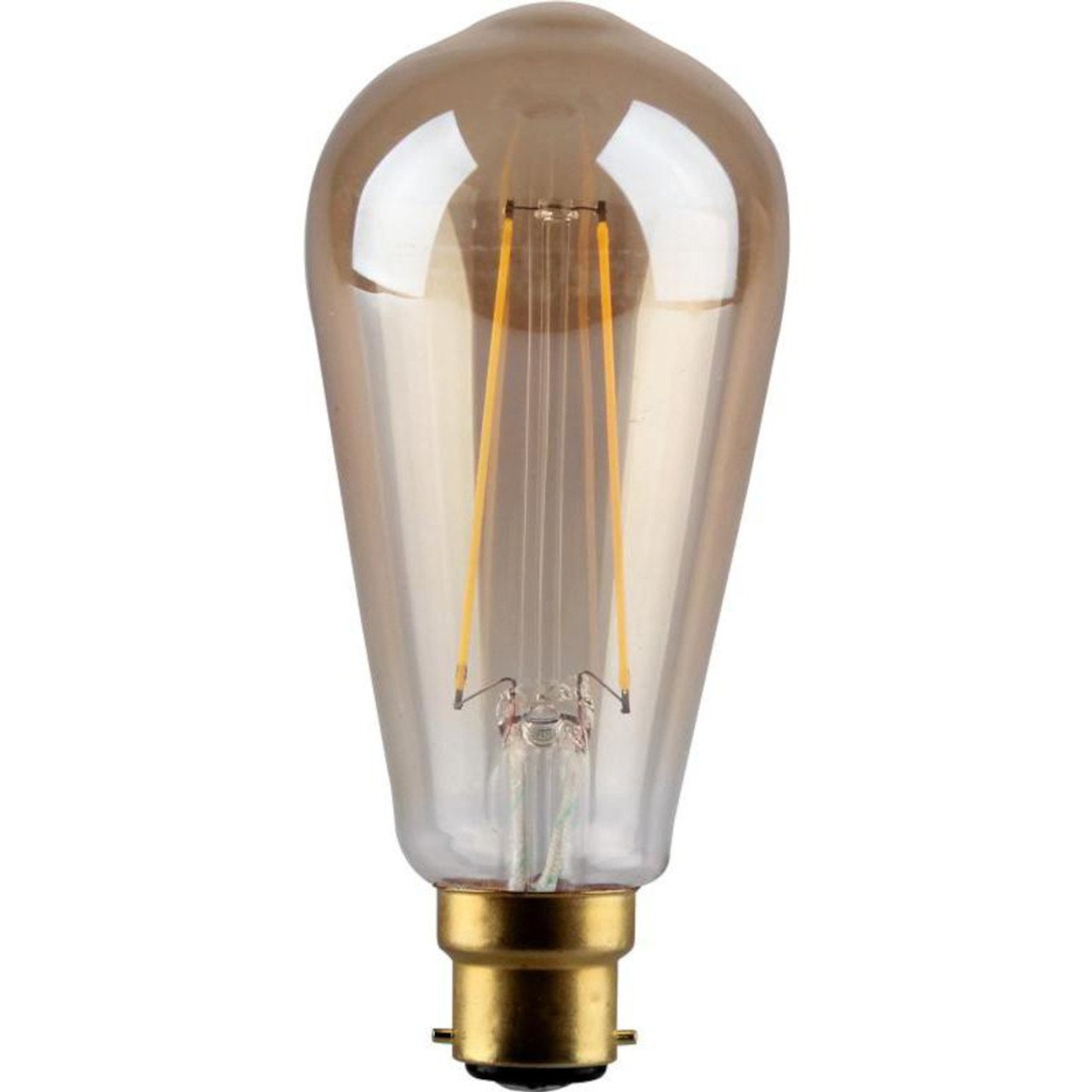 LED Squirrel Cage ST64 4W (35W eq.) BC 2700K 220-240V Gold